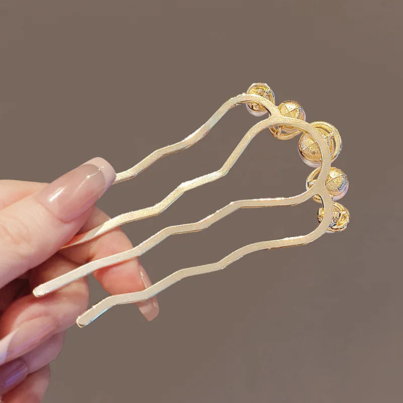 Hair Stick Women Elegant Simple Pearl Hair Clip Pins Hairpin Headwear Hair Accessories Gifts