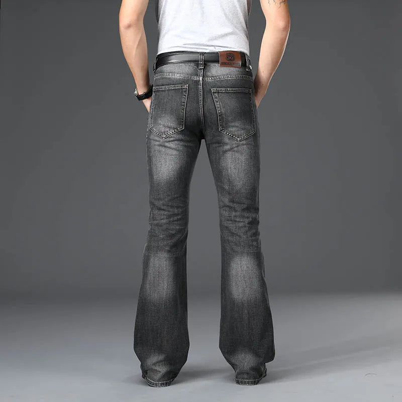 Denim Flared Jeans Men  Boot Cut Denim Pants Comfortable Slightly Slim Classic Loose Casual Trousers For Male Bootcut