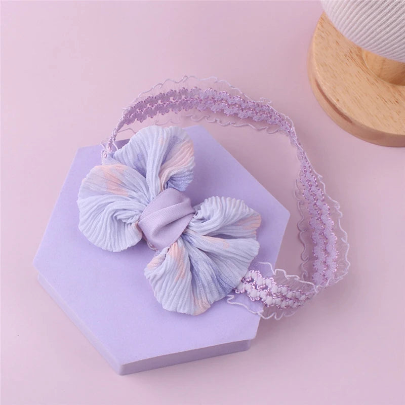 Infant Baby Girl Socks Set Princess Bowknot Patchwork Soft Warm Newborn Socks and Hairband