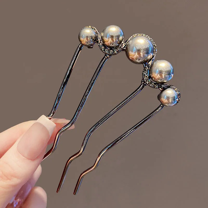 Hair Stick Women Elegant Simple Pearl Hair Clip Pins Hairpin Headwear Hair Accessories Gifts