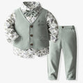 Children Sets Boy Formal Dress Children Floral Shirt Suit Boy Children Dresses