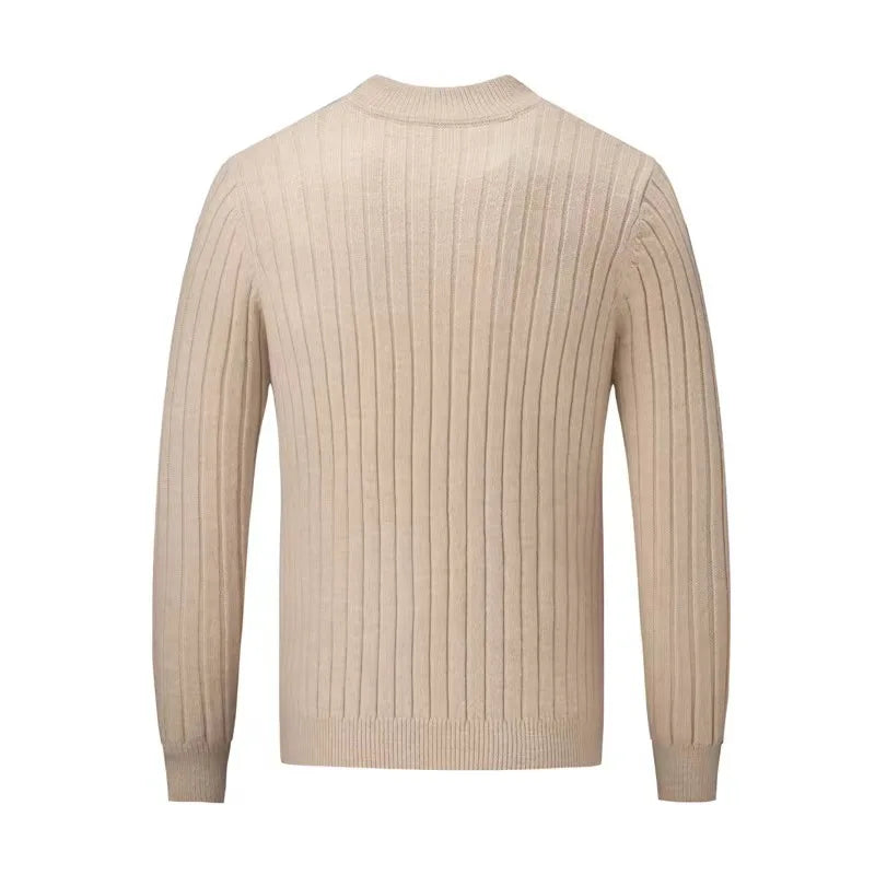 Autumn Winter Knitted Polo Man Sweaters Tops Solid Knitwear Clothing Men Tees Pullovers