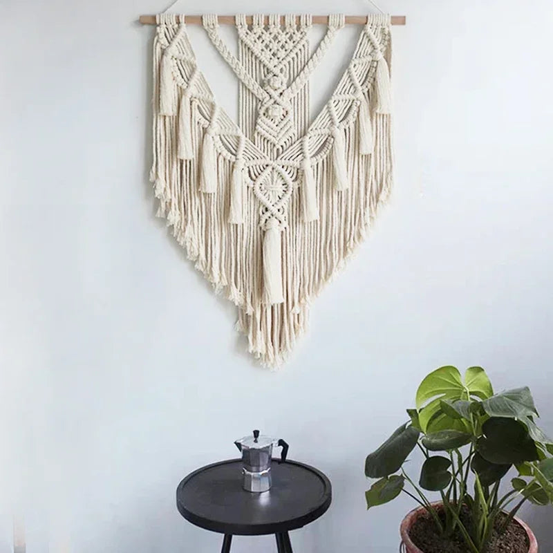 Macrame Woven Wall Hanging Boho Home Chic Bohemian Geometric Art Decor