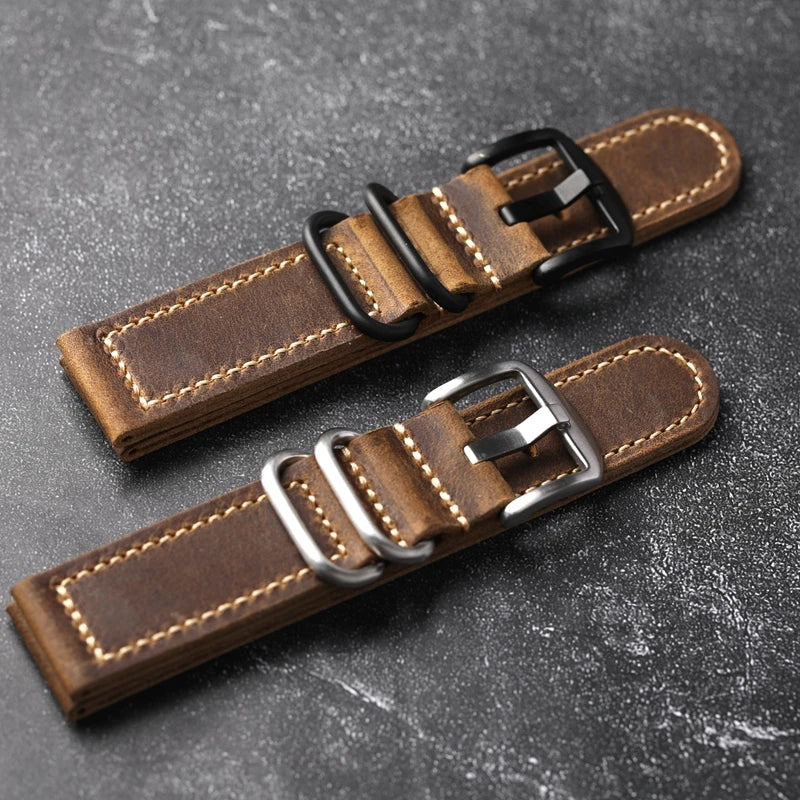 Handmade Head Layer Watch Watchband Soft Men Thickened Watch Strap Genuine Leather