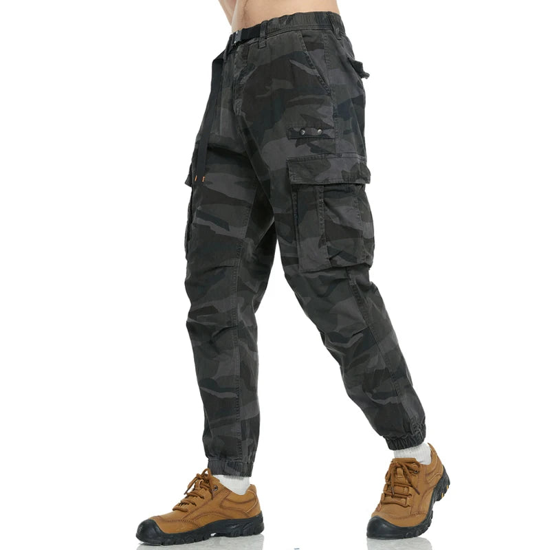 Camouflage Cargo Pants Men's Autumn Multi-pockets Tooling Overalls Outdoor Man Trousers Casual Pants