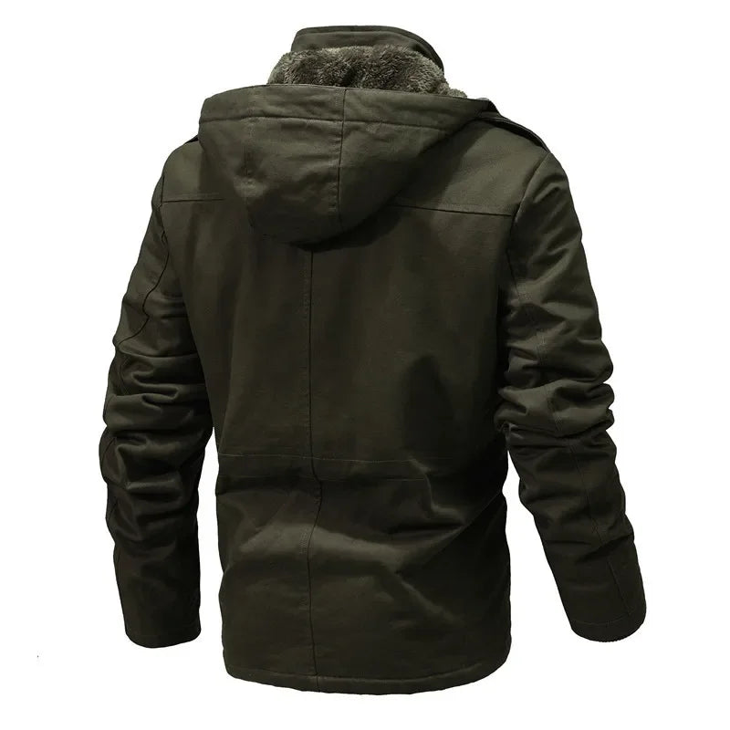 Men Jackets Winter Hooded Long Warm Parkas Fleece Down Jackets