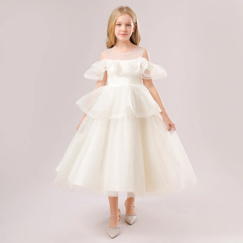 Formal Kids Girls Flower Wedding Dress Children Costume Princess Party Pageant Clothing