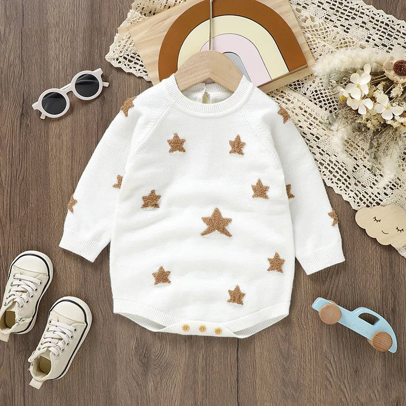 Kid Girl Sweater Newborn Clothes New Year Romper Jumpsuit Clothing Pullover Top Stars Sweaters Boy Fashion Knitwear