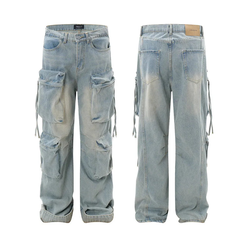 Jeans Men Cargo Denim Pants Retro Straight Loose Jean Pants Men Clothing