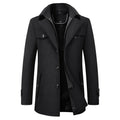 Winter Men's Woolen Windbreaker Coat Trench Slim Fit Business Casual  Wool Jacket