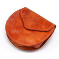 Retro Genuine Leather Coin Purse Flap Wallet Square Handmade Leather Mini Card Holder