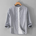 Oxford Cotton Three Quarter Sleeve Shirt for Men Summer Casual Tops