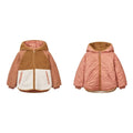 Winter down Jacket Reversible for Baby Boys Girls Kids Outerwear Hooded Fleece Coat Kids