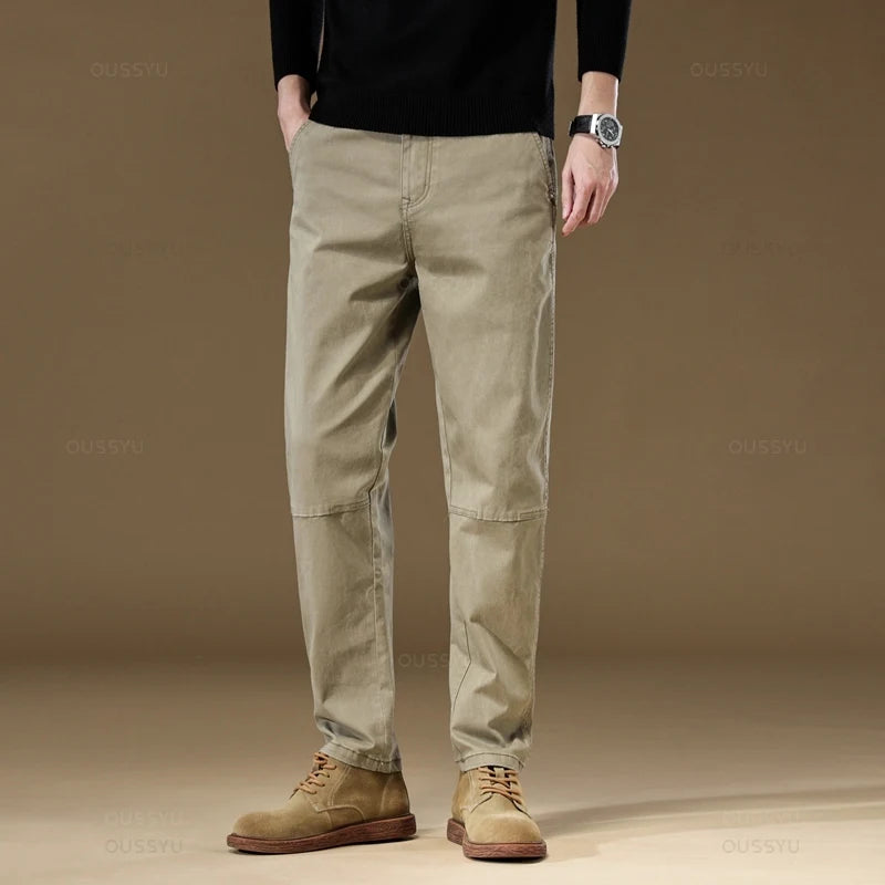 Men's Cargo Pants Solid Wear Casual Pant Wide Trousers