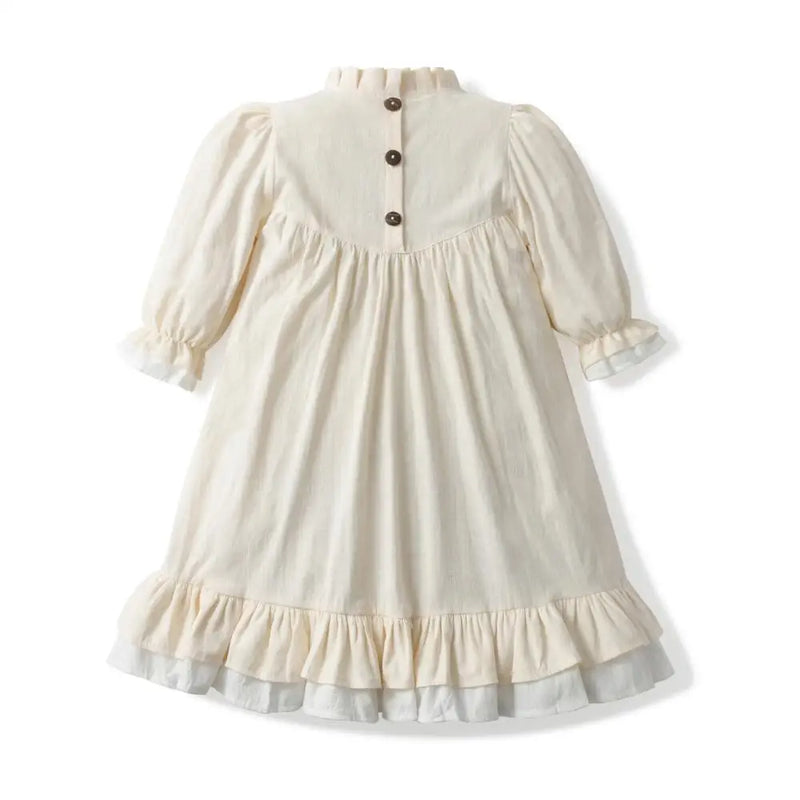 Baby Girls Dresses Children Clothes Toddler Girl Dress Linen Kids Organic Cotton Frocks