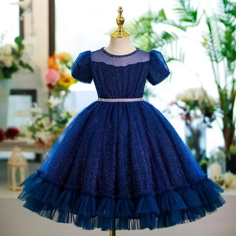 Children's Evening Gown Autumn Kids Performance Clothes Wedding Birthday Party Christening Dresses For Girls Baptism