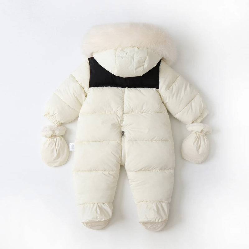 Baby Boys Girls Winter Coat Romper Hooded fur Outwear Toddler Jumpsuit Outwear Jacket