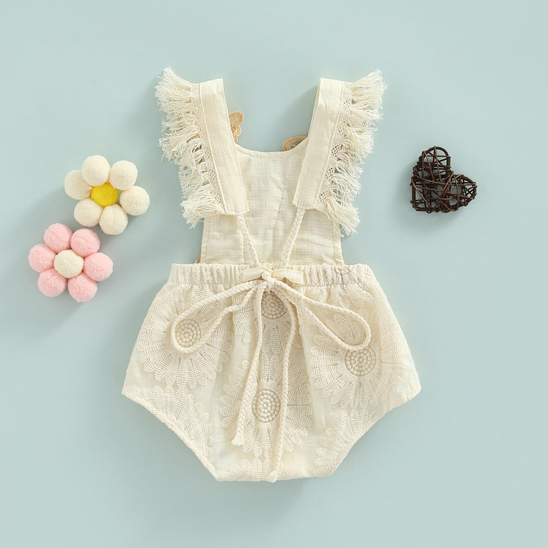 Baby Jumpsuits 0-24M Newborn Baby Girl Sleeveless Lace Butterfly Romper Infant Jumpsuits Sunsuit Summer Clothes Outfits