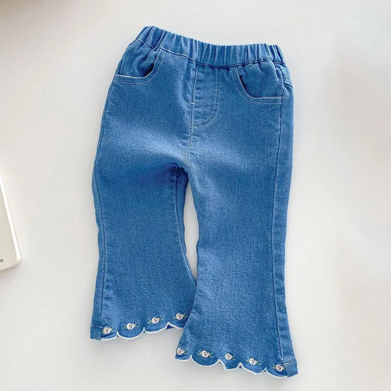 Girls Jeans Blue Toddler Denim Pants Spring Children Clothes