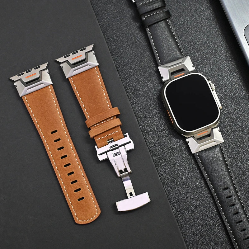 Genuine Leather Band for Apple Watch Ultra Luxury Strap