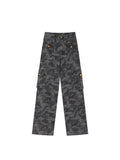 Women Camouflage Cargo Jeans Streetwear Baggy Vintage Casual Punk Straight Denim Wide Leg Pants Trouser Summer