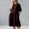 Women Summer Dress Elegant Linen Dresses Casual Retro Boho Party Beach Sundress