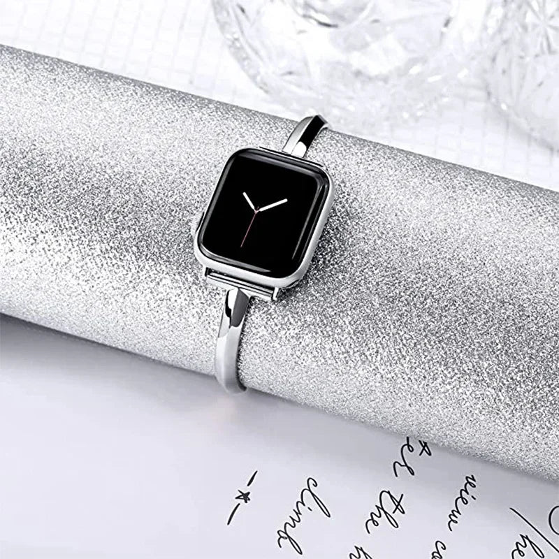 Luxury Watch Band for Apple Watch Series Women Diamond Steel Bracelet IWatch Ultra 49mm 44 40 42 38MM Strap