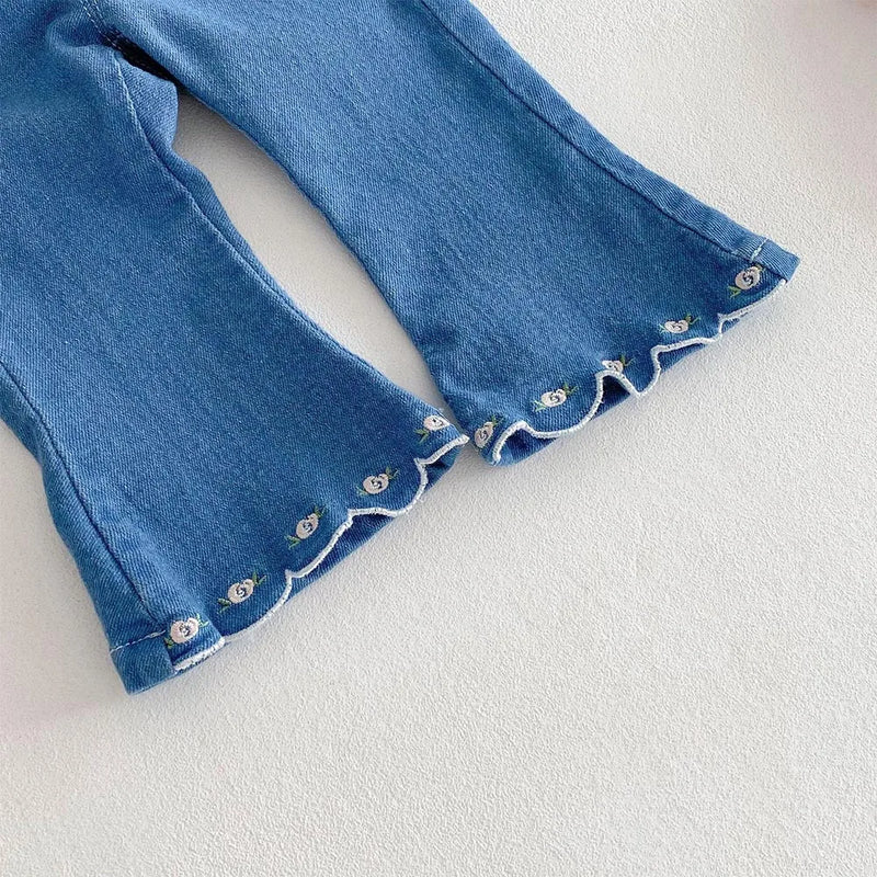 Girls Jeans Blue Toddler Denim Pants Spring Children Clothes