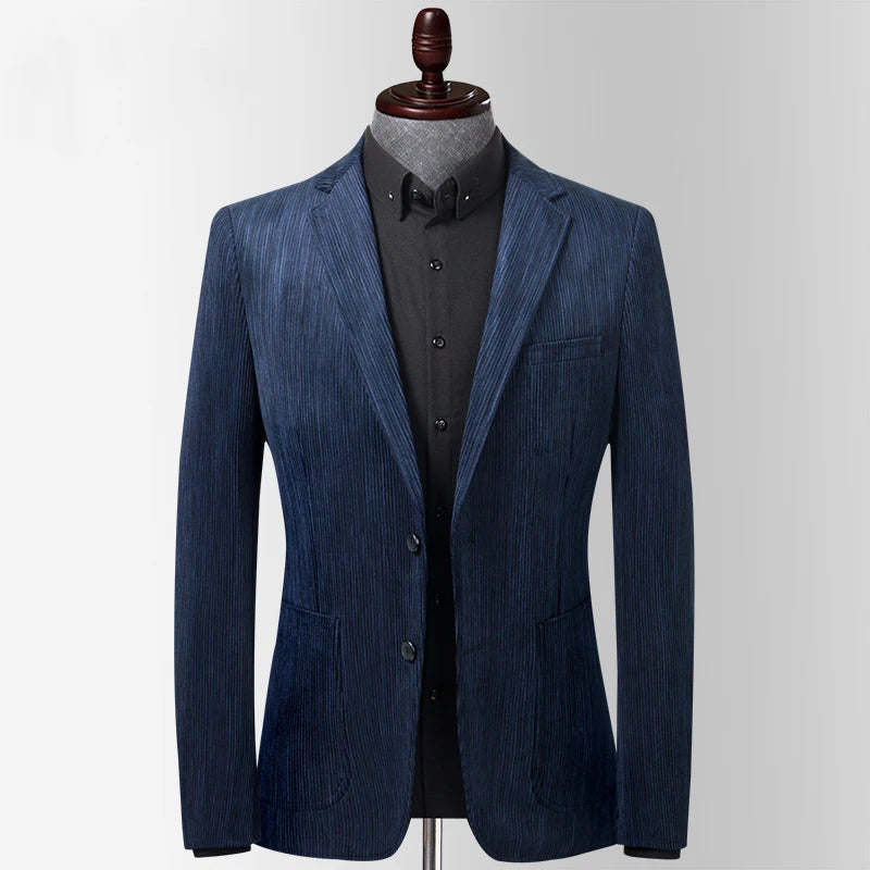 Men Casual Blazer Suit Corduroy Slim Fit Youth Leisure Suit Jacket