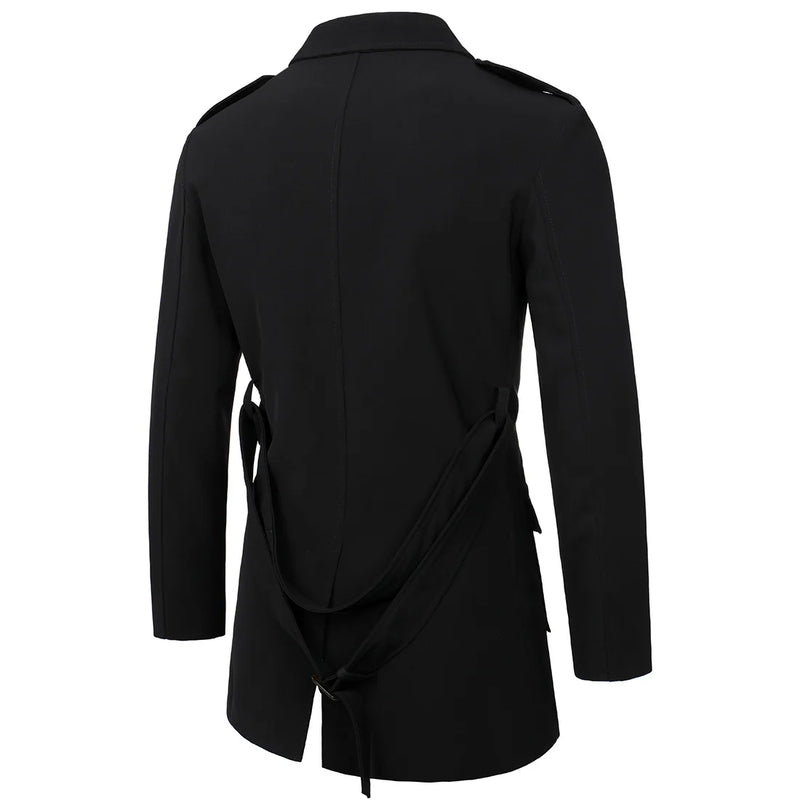 Clothing Men Autumn and Winter Casual Jackets Male Slim Fit Long Lapel Trench Coats