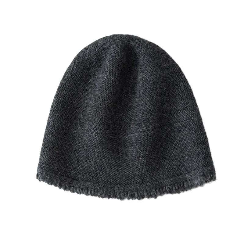 Women Hats Cashmere Knitted Winter Warm Woolen Bucket Beanie