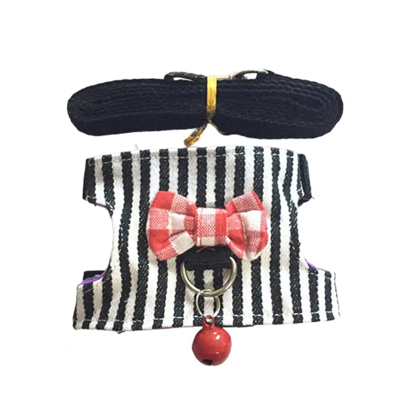 Hamster Small Pet Harness Rabbit Bowtie Striped Rope baby ferrets pet rats Bowknot Chest Strap