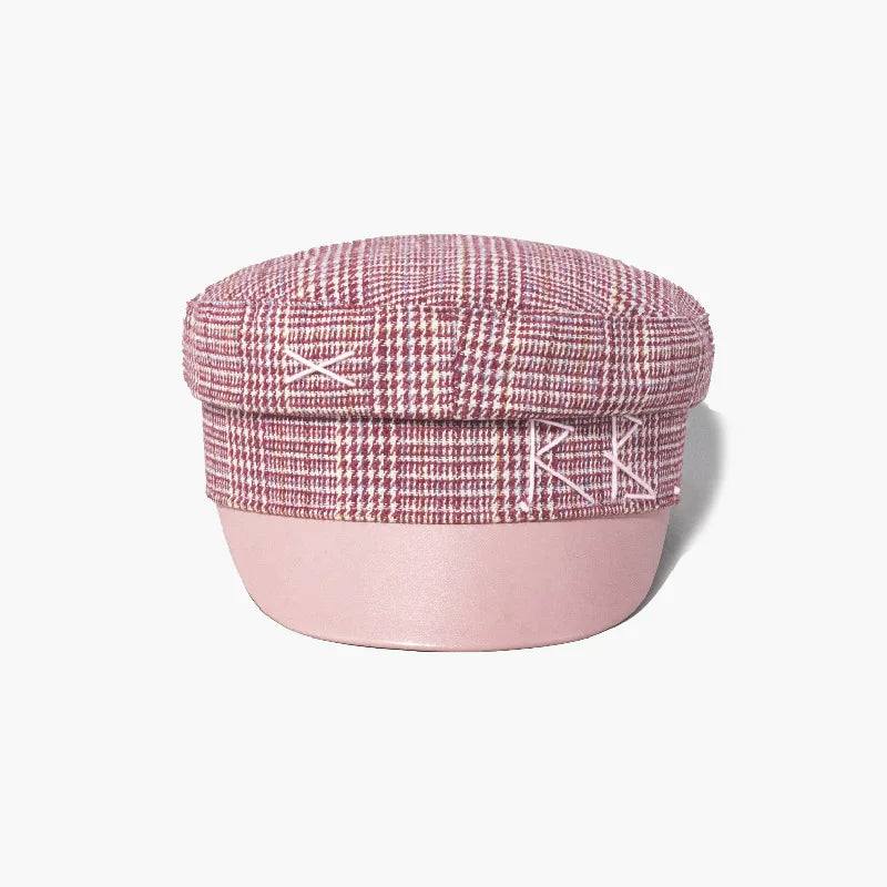 Flat Pink Brim Military Caps Baker Boy Hat Women Caps