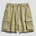 Summer Men Loose Cotton Shorts Knee Length Work Overall Military Cargo Trousers