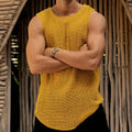 Summer Thin Knitting Tank Men's Loose Sleeveless Vest Outdoor Sport Casual Basic Tops Tee