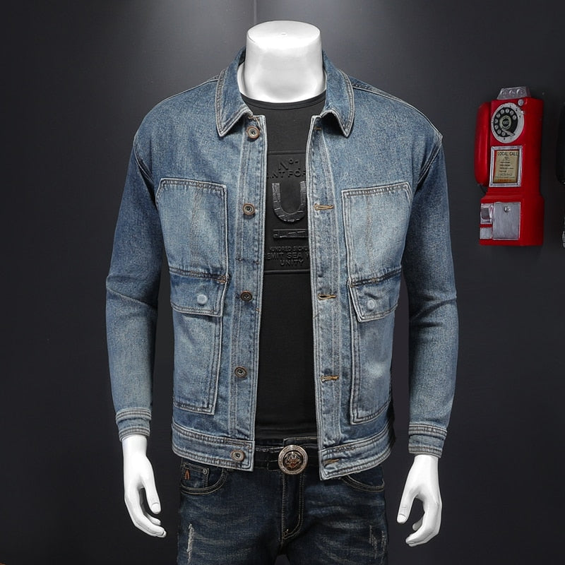 Spring autumn high quality casual denim jackets men