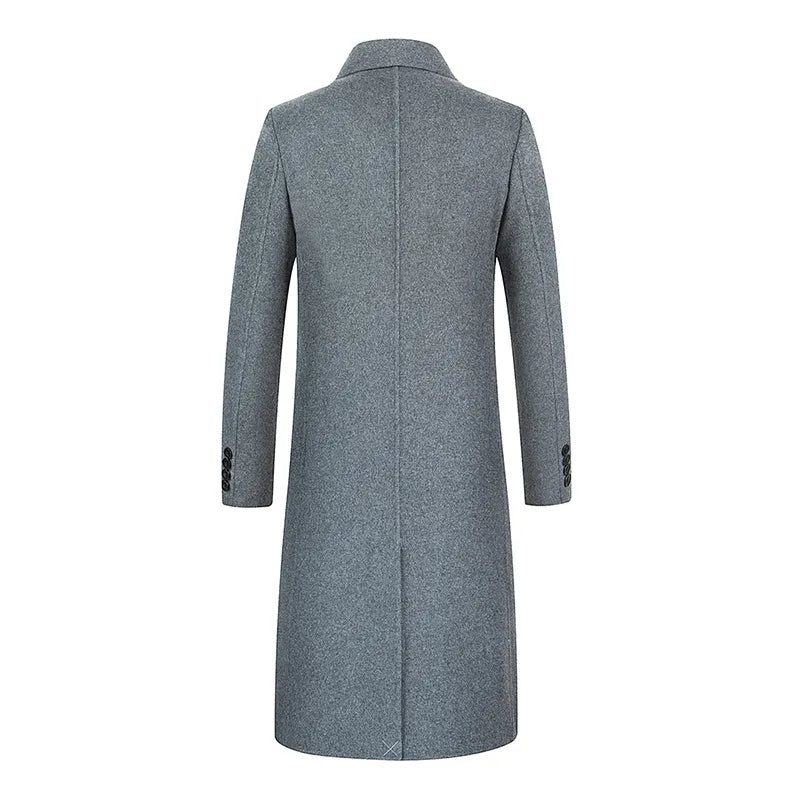 Wool Handmade Double-sided Woolen Coat Windbreaker Men's Long Over The Knee