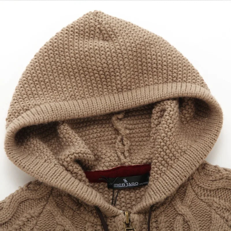 Winter Hooded Cardigans Men Autumn Causal  Knitted Sweater Couple Knitwears Men Clothing