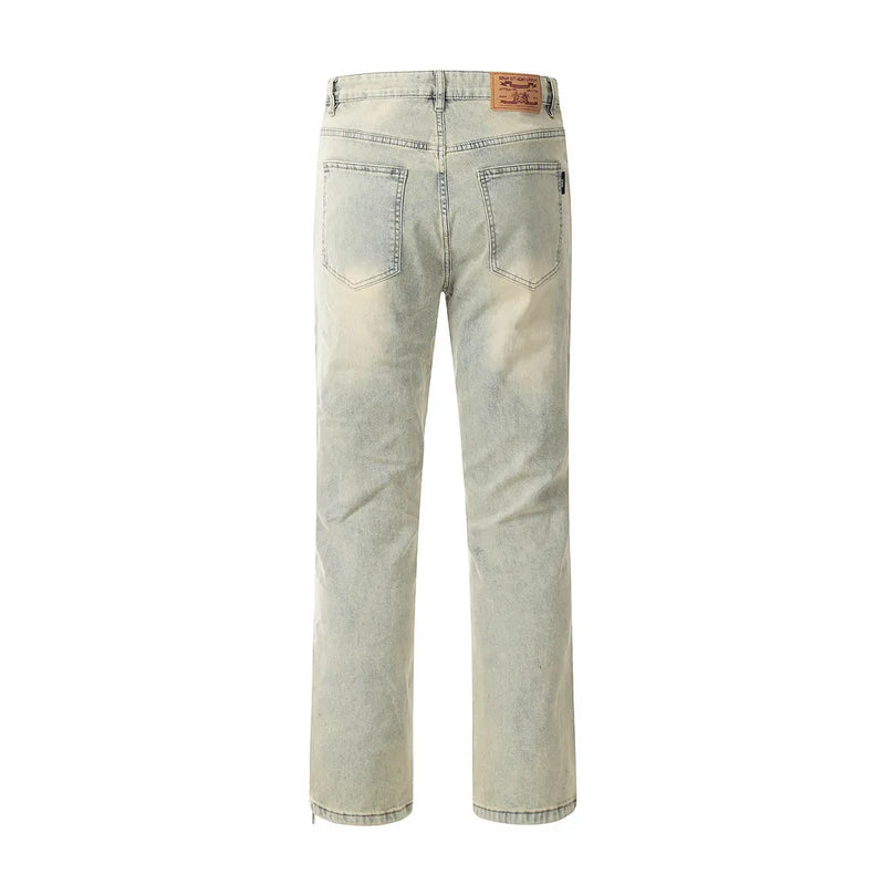 Vintage Denim Pants Men Ripped Hole Jeans Cotton Jean Trousers Hip Hop Retro