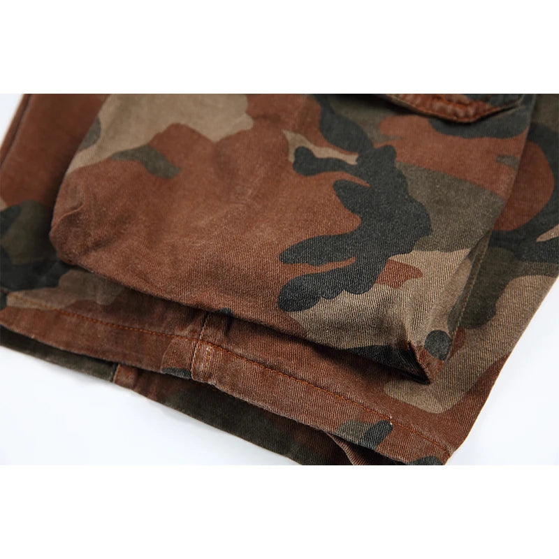 Camouflage Shorts Men Loose Casual Pendant Cargo Shorts Short Pants for Man