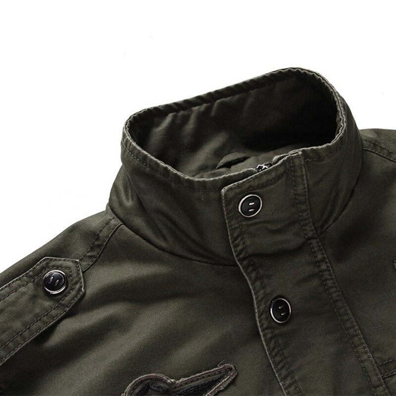 Army Military Jacket Men Cotton Stand Collar Autumn Winter Bomber Jacket Men