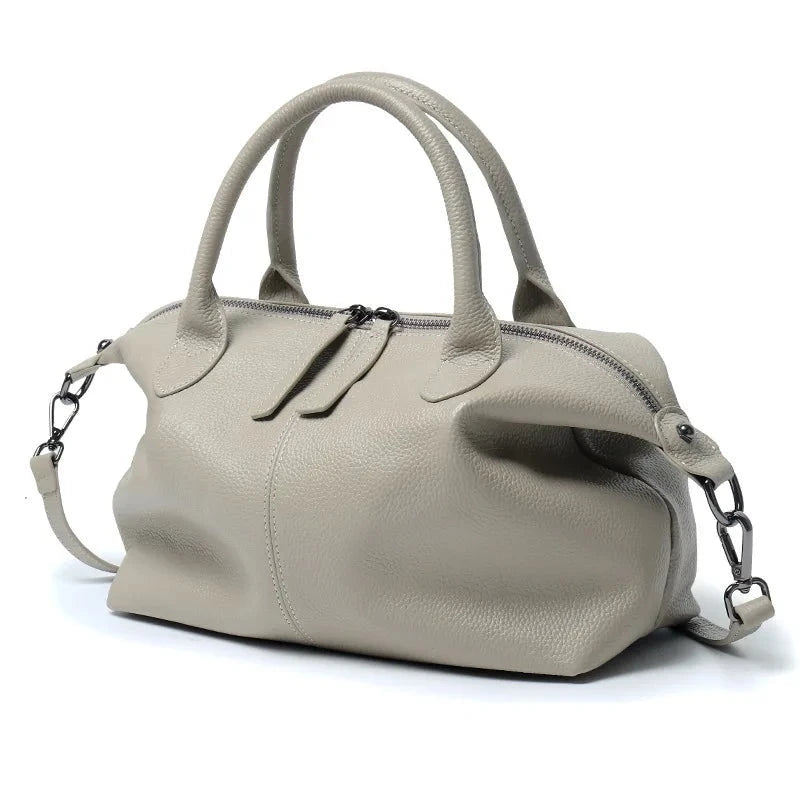 Classic Design Leisure Top Layer Leather Tote Women's Handbag Soft Shoulder Bag