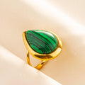 Rings Bohemian Jewelry Green Gemstone Plated Turquoise Rings For Women Girl Gifts Never Fade