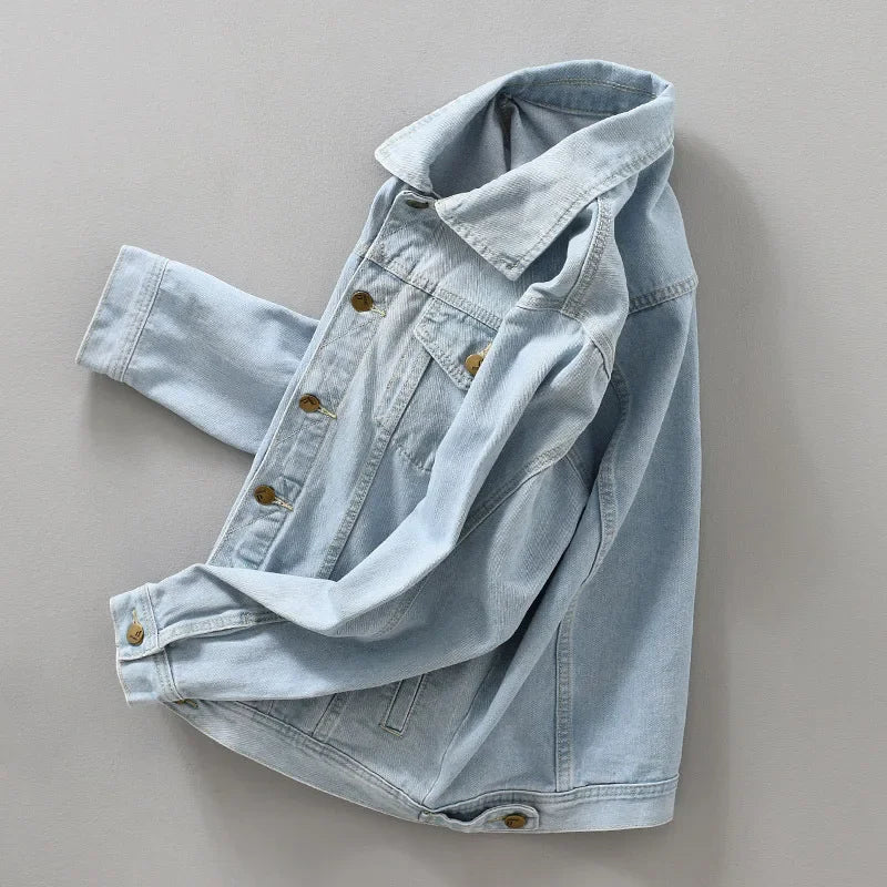 Spring Denim Jacket Men Workwear Casual Coat Short Jacket of Denim Retro Jean Jacket