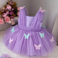 Newborn Purple First Birthday Dress For Baby Girl Clothes Butterfly Princess Dress