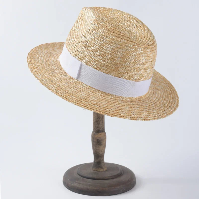 Mens Hat Panama Hat Ribbon Black Spring Summer Casual Outdoor Jazz Female Male Beach Sun Hat