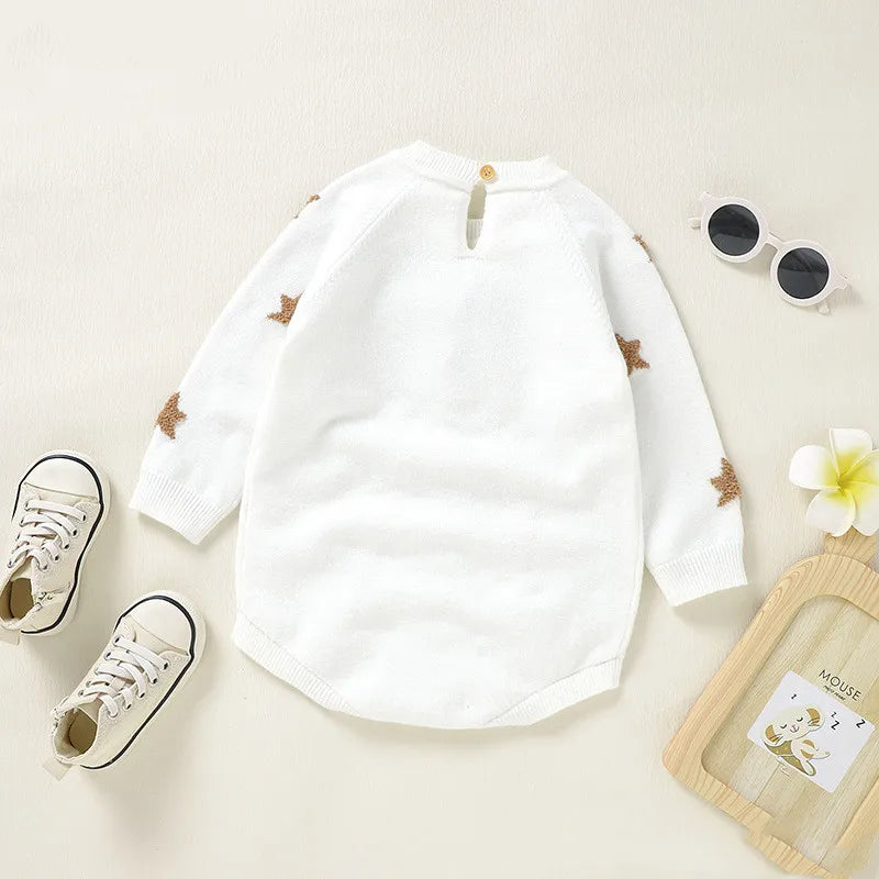 Kid Girl Sweater Newborn Clothes New Year Romper Jumpsuit Clothing Pullover Top Stars Sweaters Boy Fashion Knitwear