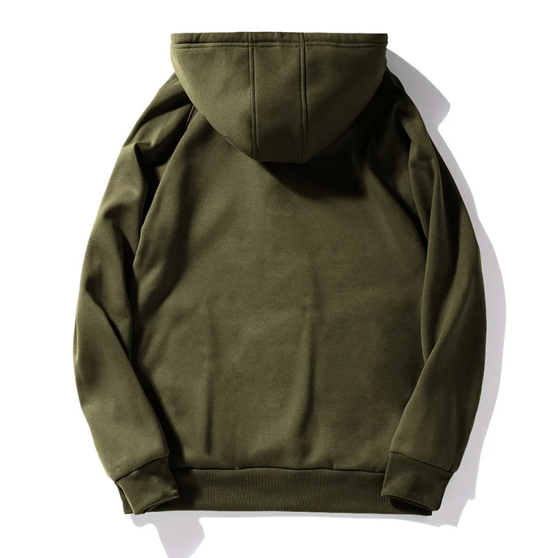 Men Winter Tops Military Outwear Hoodies Fleece Warm Hooded Sweatshirt Hoodie