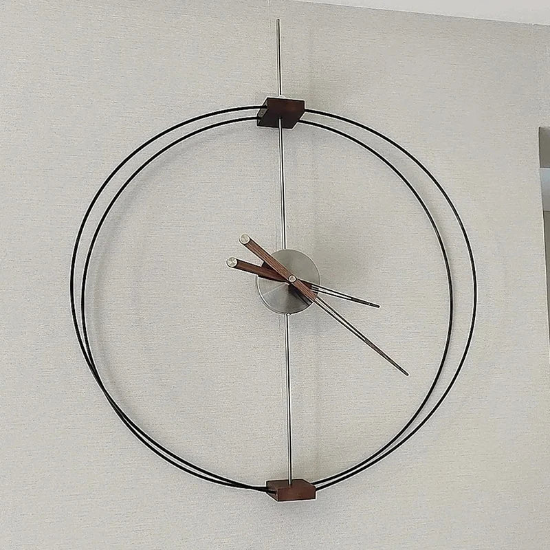 Minimalist Wall Clock Creative Luxury Art Clocks Solid Wood Pointer Wall Clock Silent Movement Clocks