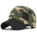 Corduroy Camouflage Feather Baseball Cap With Trendy Pattern For Outdoor